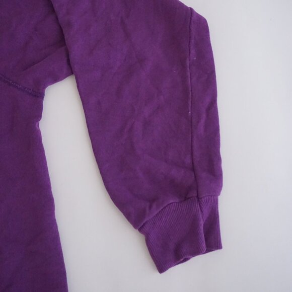 VTG Hanes Purple Cotton Blend Patchwork Quilt Graphic Mosaic Sweatshirt M - Picture 4 of 9